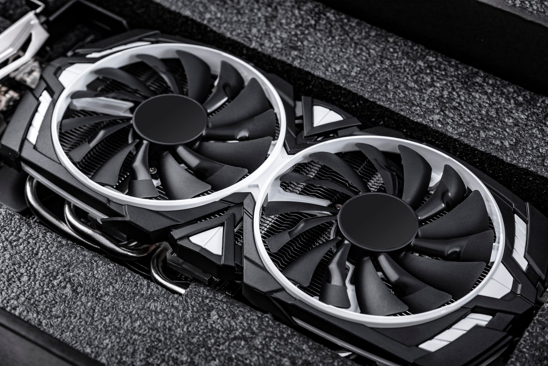 Graphics card with two cooling fans