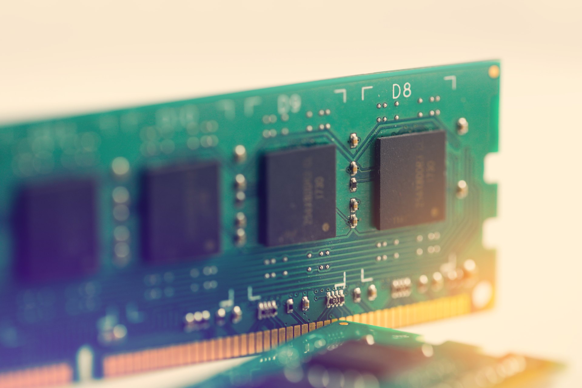 Close-up of a computer memory module