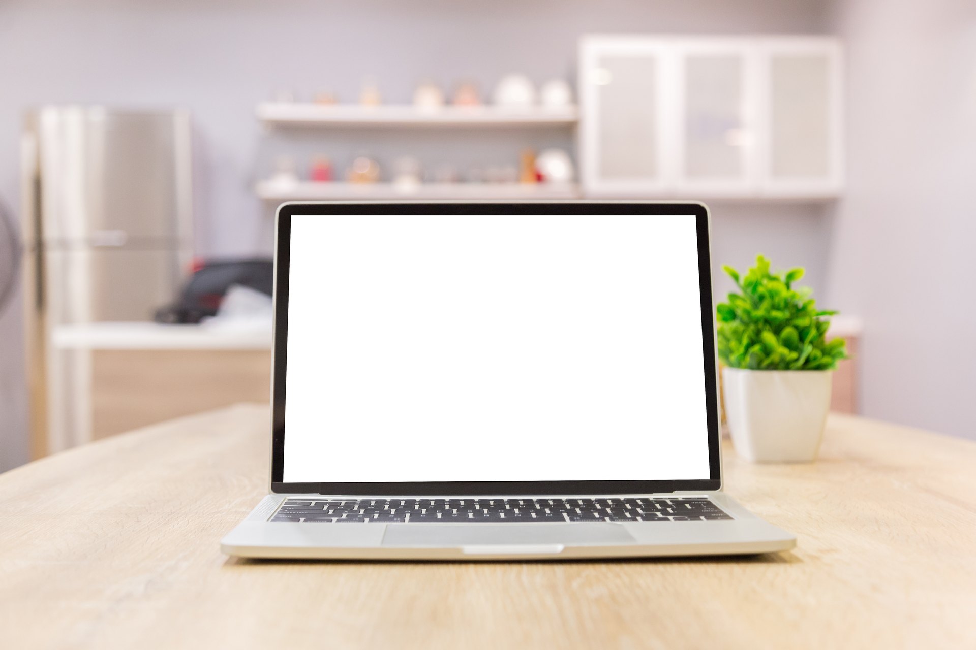 Laptop on a bright home desk