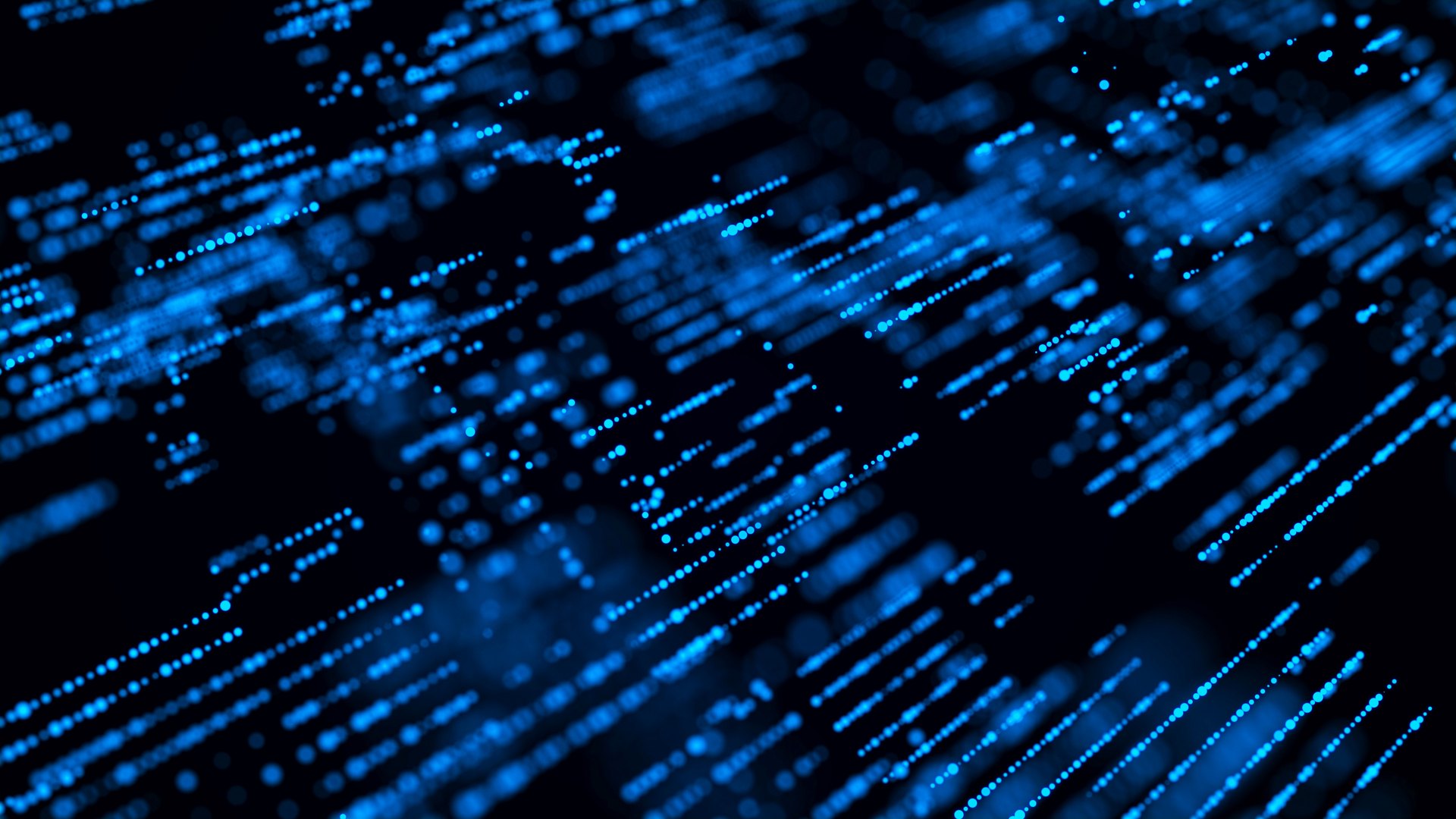 Abstract field of blue digital data